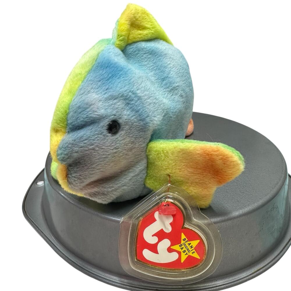 Vintage Ty Beanie Baby Coral the Fish Rare Tag Errors No Star PVC Pellets NEW